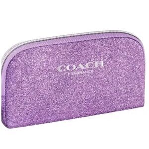 Coach Purple Glitter mini cosmetic pouch / bag